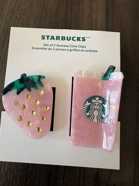 STARBUCKS PI K DRINK COLLECTION HAIR CLIPS CLAW
